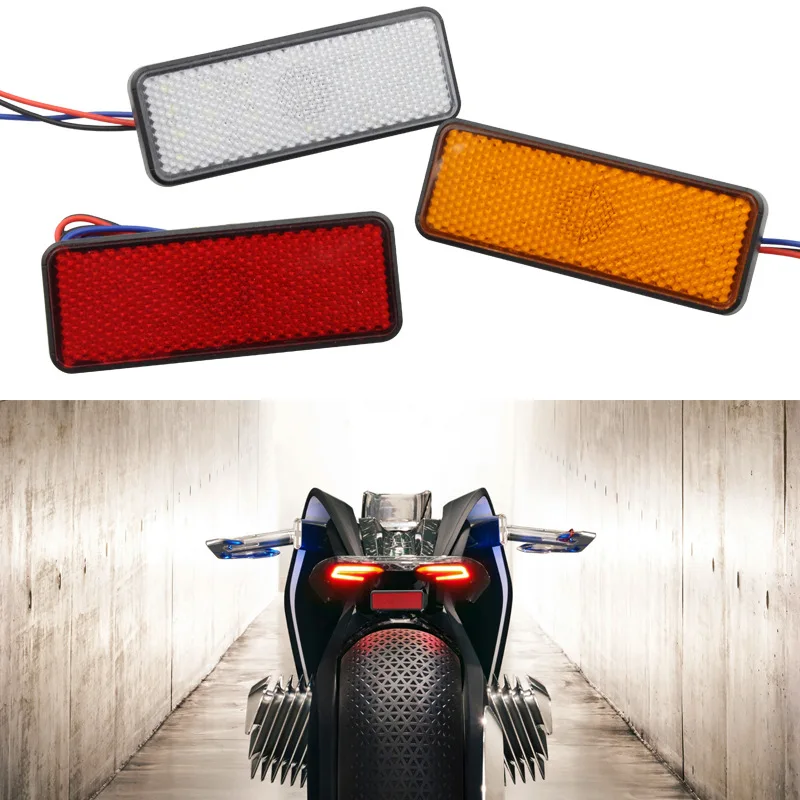 Luz LED trasera modificada para motocicleta, Reflector Led para coche eléctrico, luz trasera de freno de 24LED, luz lateral para camión