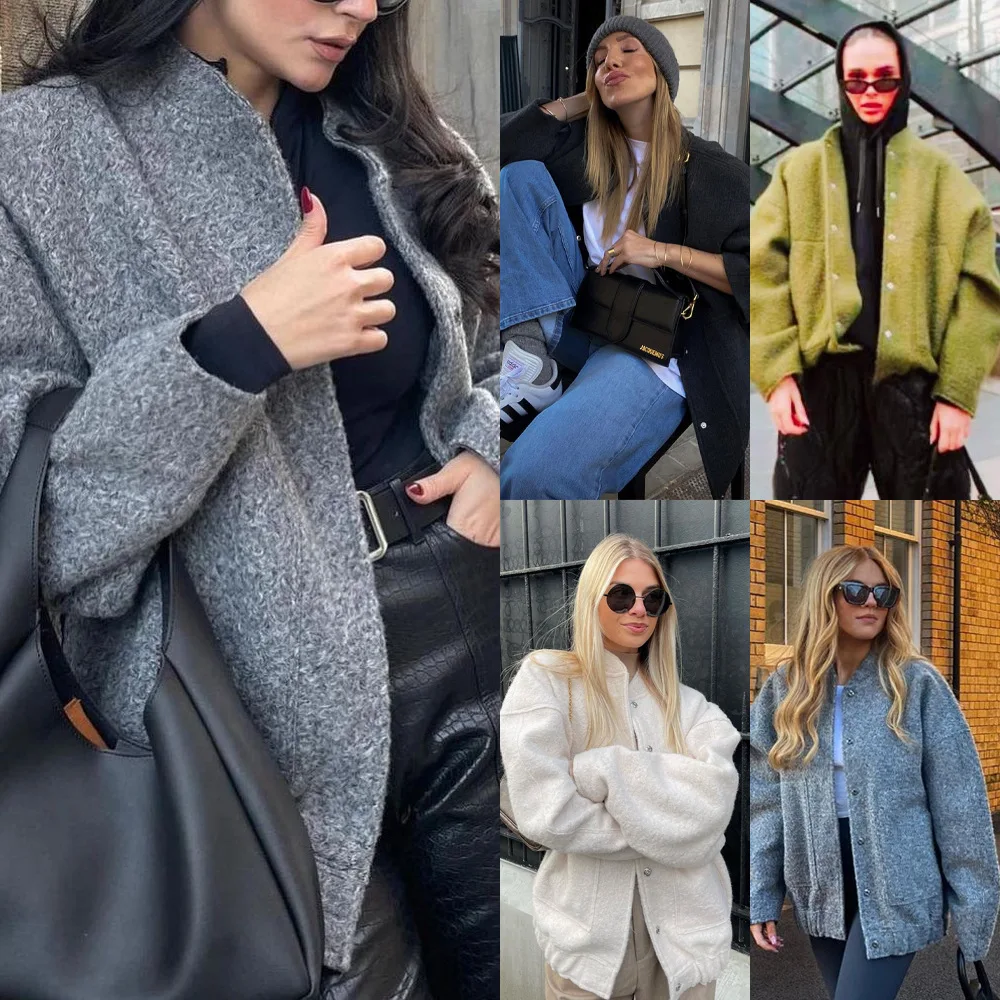 

Свободное удобное длинное пальто-све, женское повседневное пальто с воротником-стойкой и одной пуговицей, верхняя одежда, современная Thiened Polyeste...