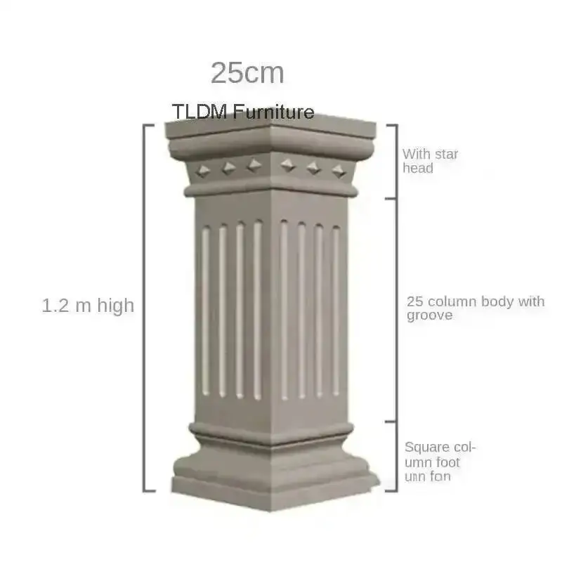 Mold European Column Decorative Roman Villa Gate Cement Square Column Mation Embossed Flower Wall Decoration Square Column Model