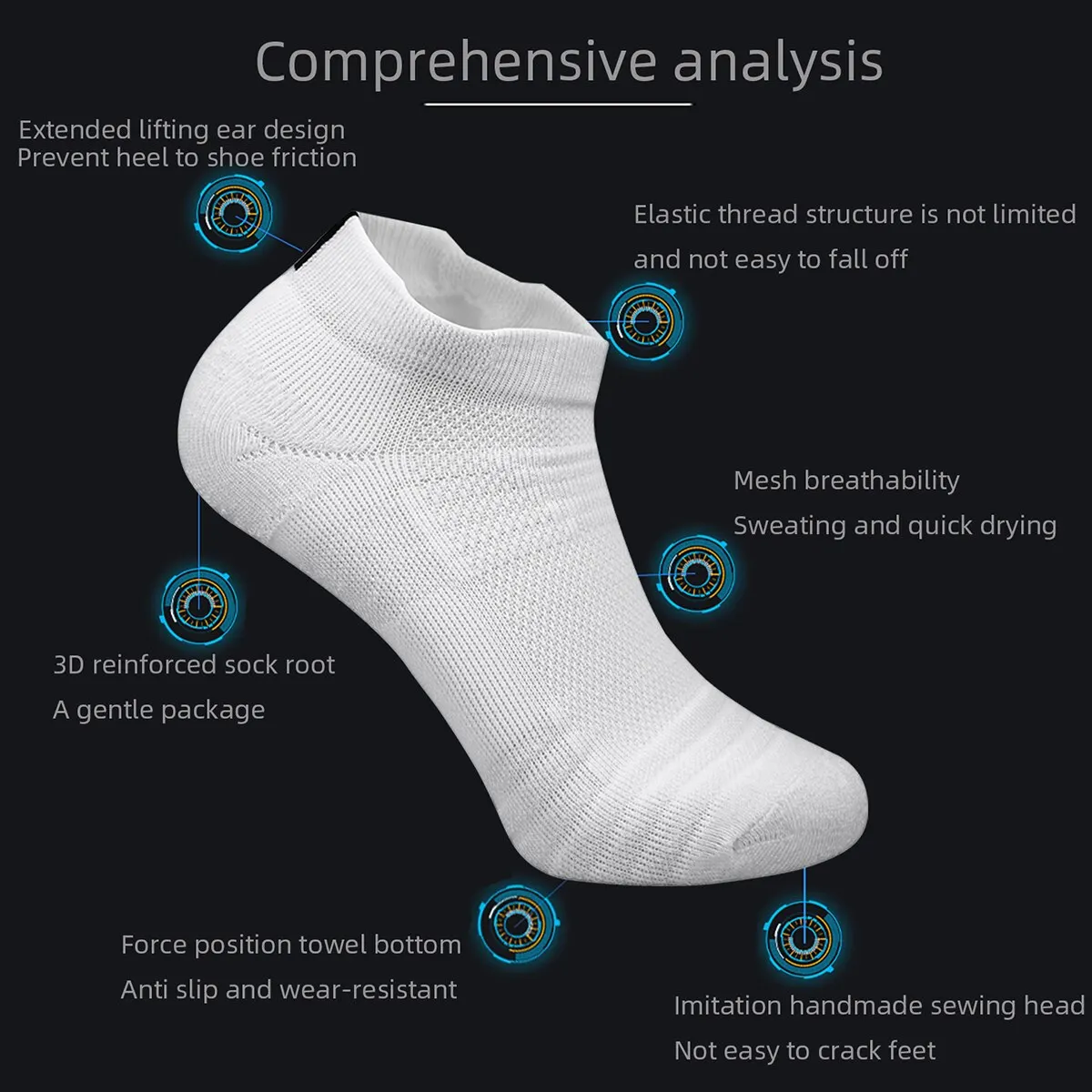 3 Pairs Sports Socks Men Women Short Running Socks Performance Ankle Cushion Wear-resistant Anti Slip Basketball Casual Socks