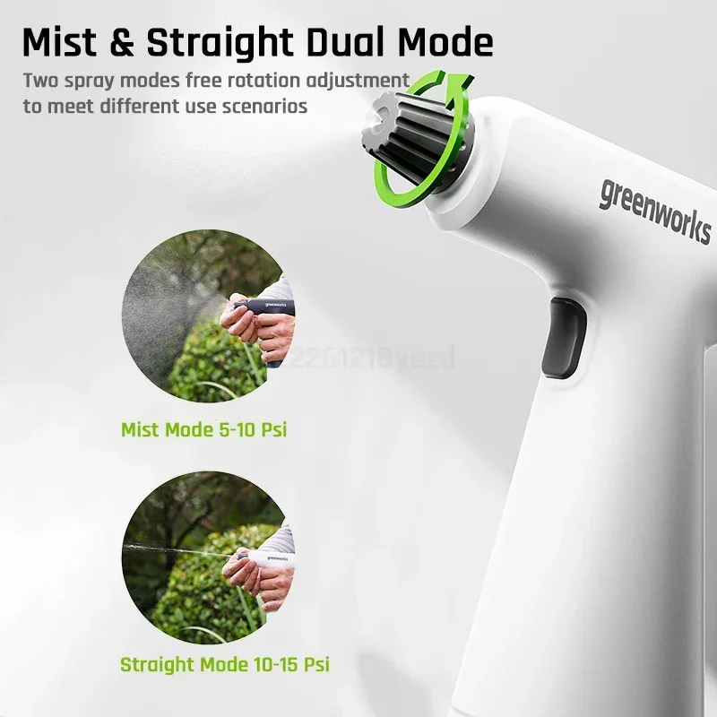 زجاجة رذاذ كهربائية قابلة لإعادة الشحن من Greenworks تعمل بالبطارية، علبة سقاية داخلية للنباتات الأوتوماتيكية لحديقة المنزل