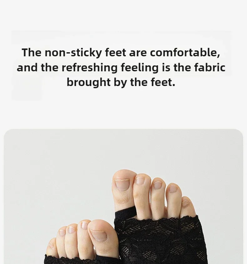 1–10 Paar Damen-Socken mit halber Sohle, rutschfest, unsichtbar, Dessous-Socken für High Heels, Schuhe, Sommer, dünne, atmungsaktive Spitzen-Fußabdeckung – Detail 16