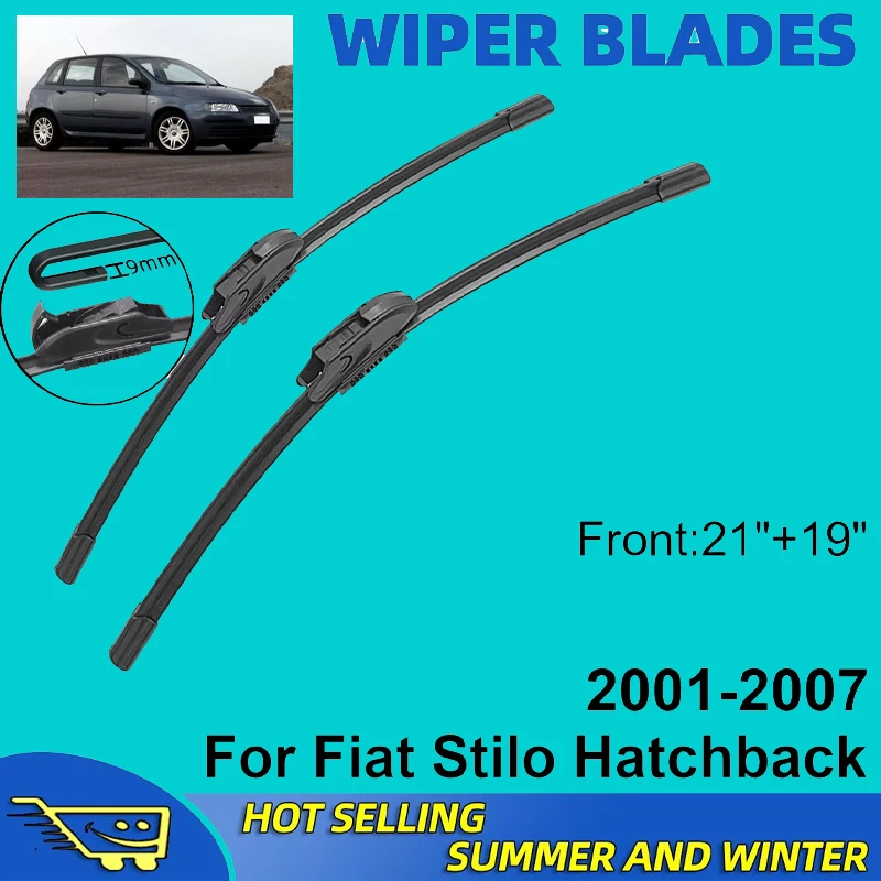 

2PCS For Fiat Stilo Hatchback 2001-2007 2002 2003 21"+19" Front Wiper Blades Windshield Windscreen Window Cutter Accessories