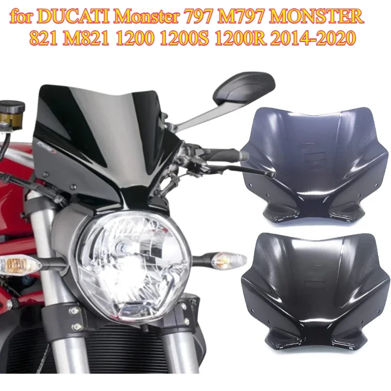 Touring Windscreen Viser Visor Deflector Windshield for DUCATI Monster 797 M797 MONSTER 821 M821 1200 1200S 1200R 2014-2020