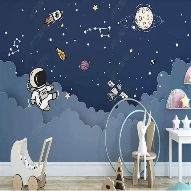 

Nordic Universe Starry Sky Clouds Wallpaper for Kid's Room Astronaut Children's Room Background Wall Papers Home Decor Mural 3d