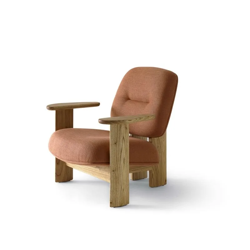 Solid wood armchair Simple modern single sofa chair Designer casual chair Living room balcony recliner
