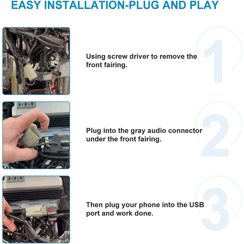 1pc Carplay Jumper Compatible For Harley Davidson 2019 and Up  GTS Radio for Road Glide or Street Glide with Boom