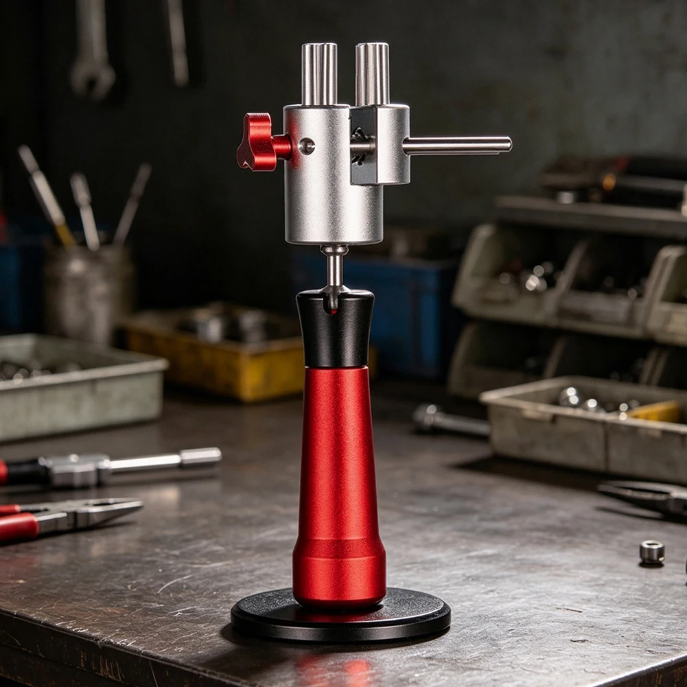 1Pc Red Aluminum Alloy Handheld Vise Non-Slip Base Clamp For DIY Model Painting Sanding Precision Tool Workshop Equipment