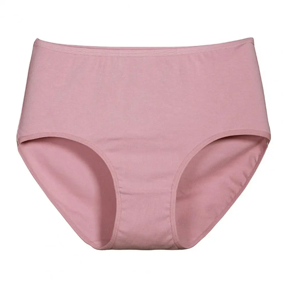 Ropa interior fácil de limpiar, calzoncillos de algodón de cintura alta para mujer, ropa interior suave de cobertura total para uso diario sin costuras para mujer