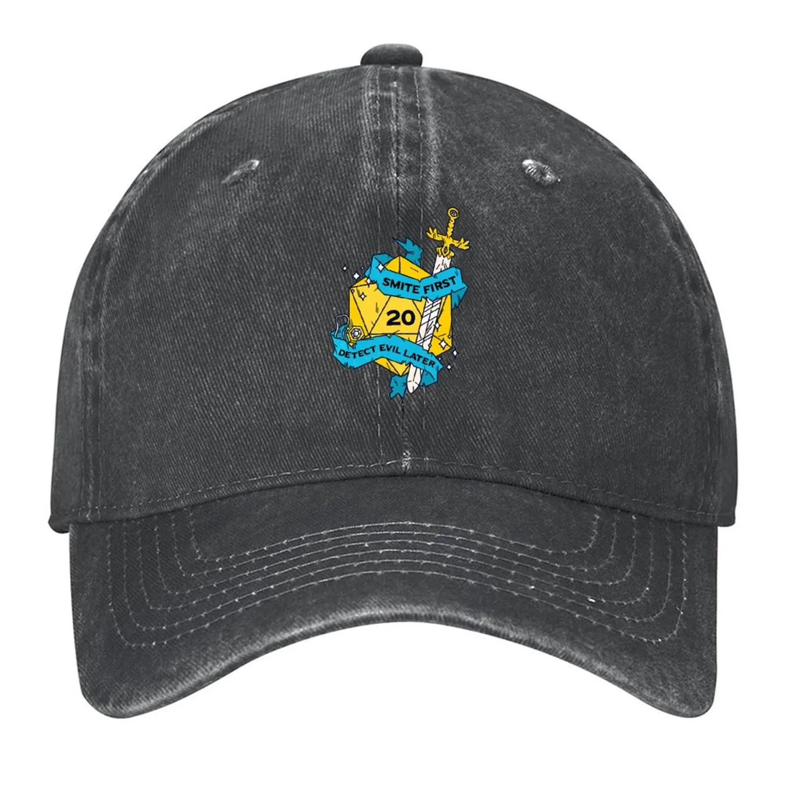 

Tabletop RPG Paladin - Smite First, Detect Evil Later Baseball Cap Icon Luxury man cap |-F-| Golf Men Women's