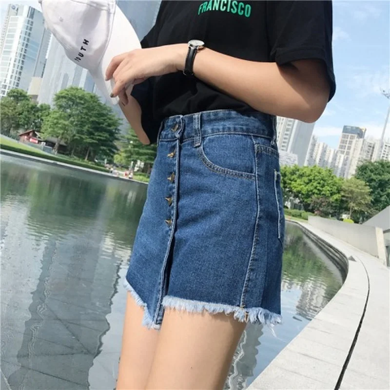 Zomer Vrouwen Allemaal Matchen Mode 2023 A-Line Koreaanse Stijl Hoge Taille Korte Rokken Lichtblauwe Onregelmatige Casual College-Stijl Rok