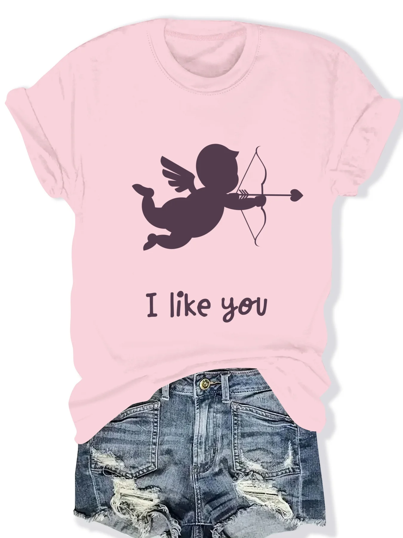 

Fashionable Geometric Letter Print round Neck Short Sleeve Top for Women Stylish Casual Print T-Shirt