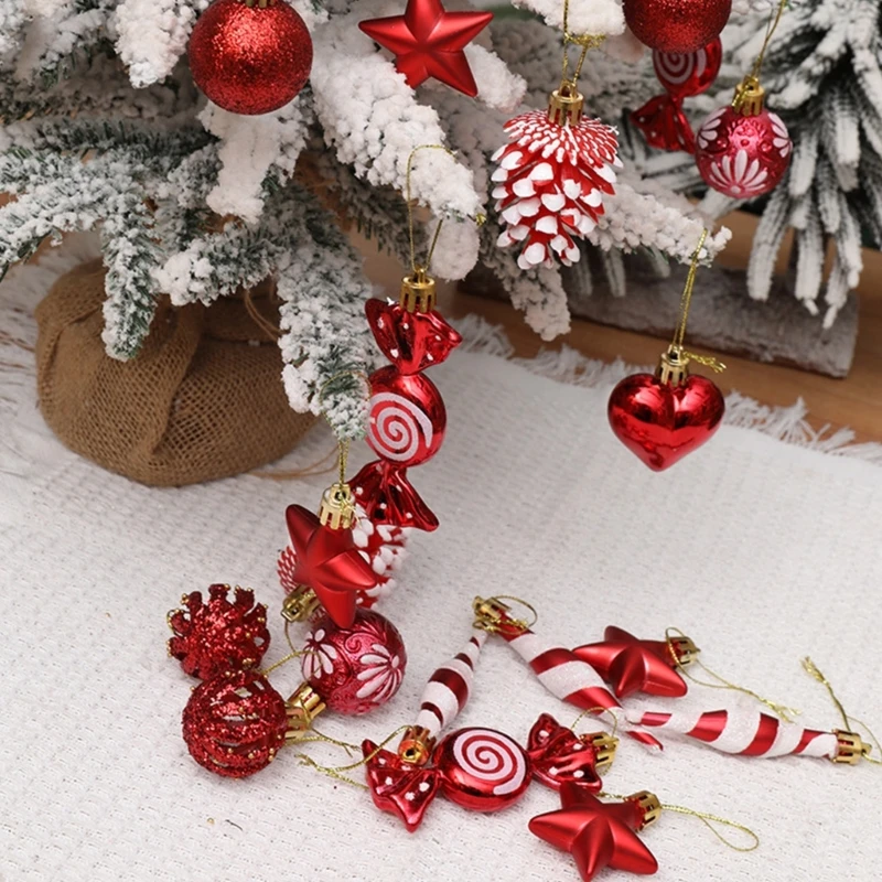 31Pcs Festives Christmas Baubles Set Shatterproof Glittering Baubles For Holiday Decorating Festives Home Embellishment