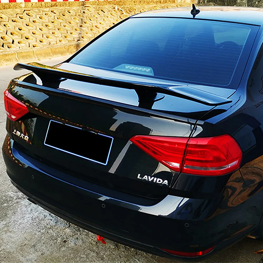 Car Glossy Black Carbon Rear Trunk Lid Universal Spoiler Wings For BMW Benz Toyota Honda Kia Hyundai Mazda VW Audi Tesla Part view 3
