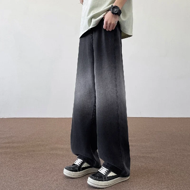 2025 Autumn 190 Tall Man 115cm Extra Long Length Jeans Plus Large Size Straight Barrel Wide Leg Pants Ventilate Clothing