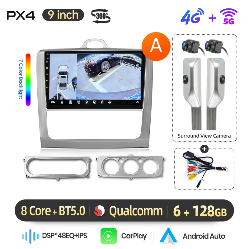AWESAFE Draadloze CarPlay Android Auto Radio voor Ford Focus 2 3 Mk2 Mk3 2004 2005-2011 Auto Intelligent Systemen RDS GPS FM BT SWC