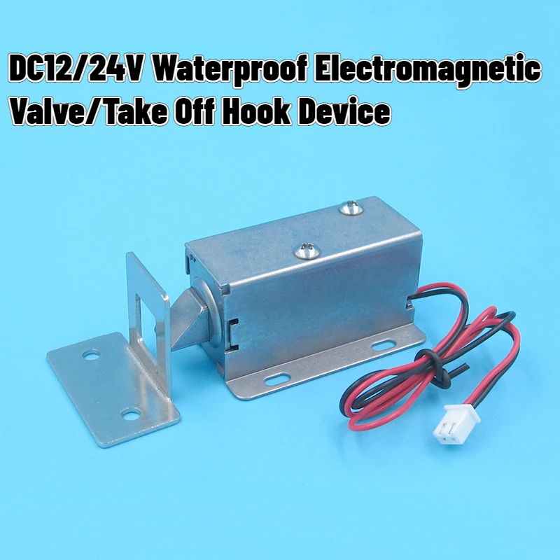 DC12V/24V Small Waterproof Electromagnetic Valve/Take Off Hook Device Electronic Control Bolt Lock Door Access Lock