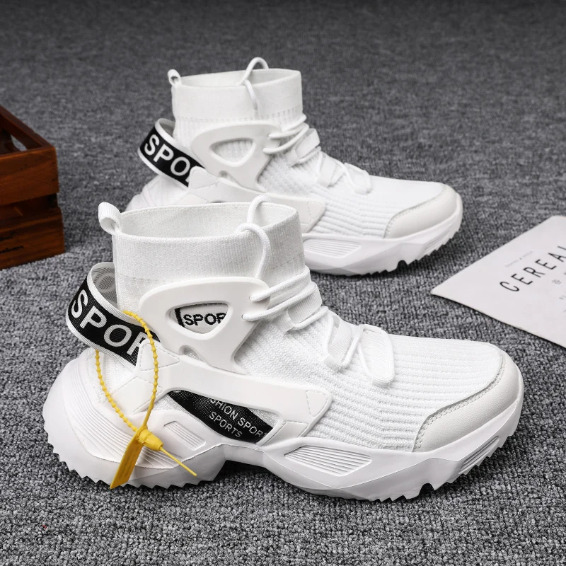 

2025 Autumn and Winter High Top Mesh Mens Sports Shoes Breathable and Stable Balance Running Shoes Urban Campus Walking Shoes