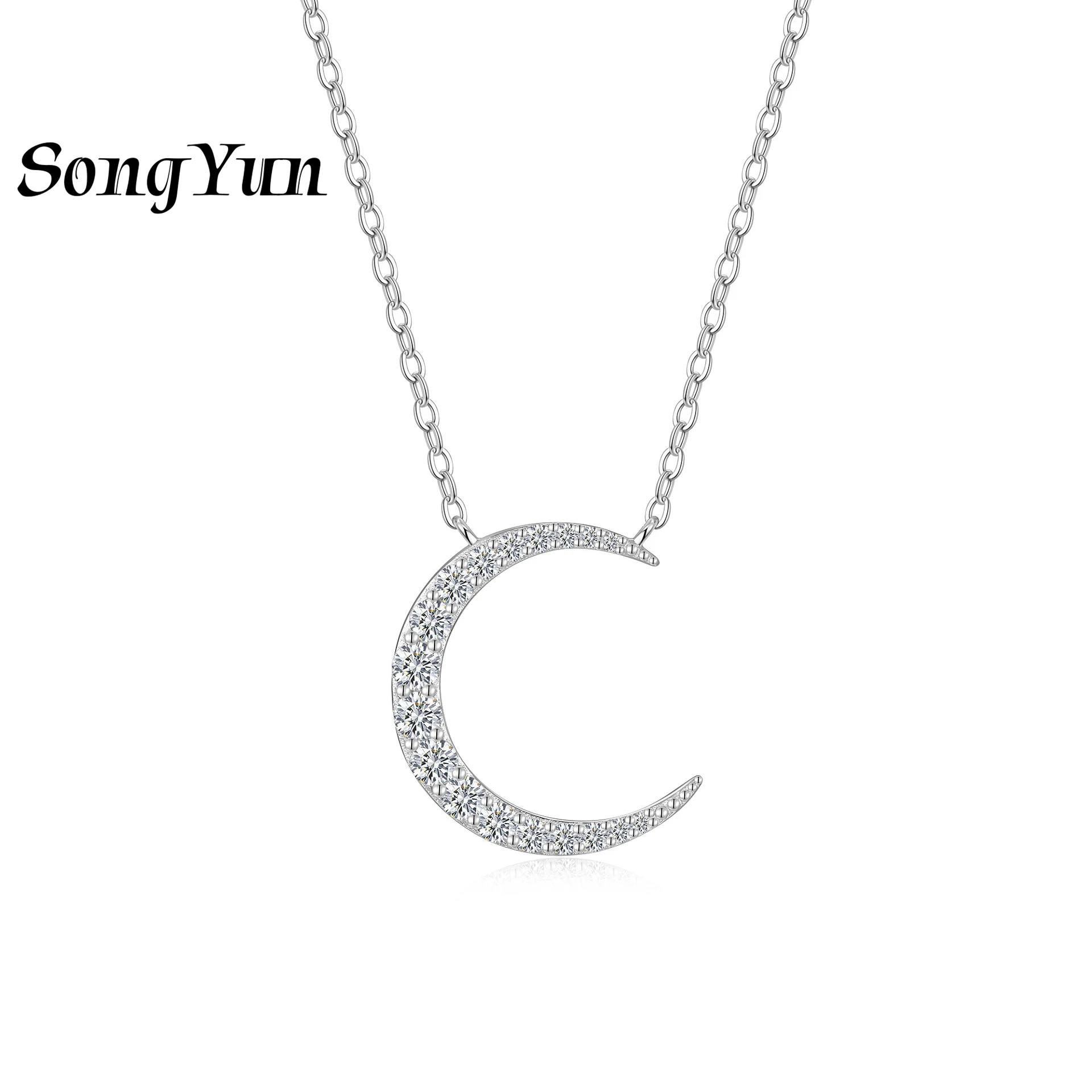 

SONGYUN Brand Jewelry 925 Sterling Silver Necklace Moissanite Diamond Halo Fashion for Women Real Gold Plated SYT Patent Pendant