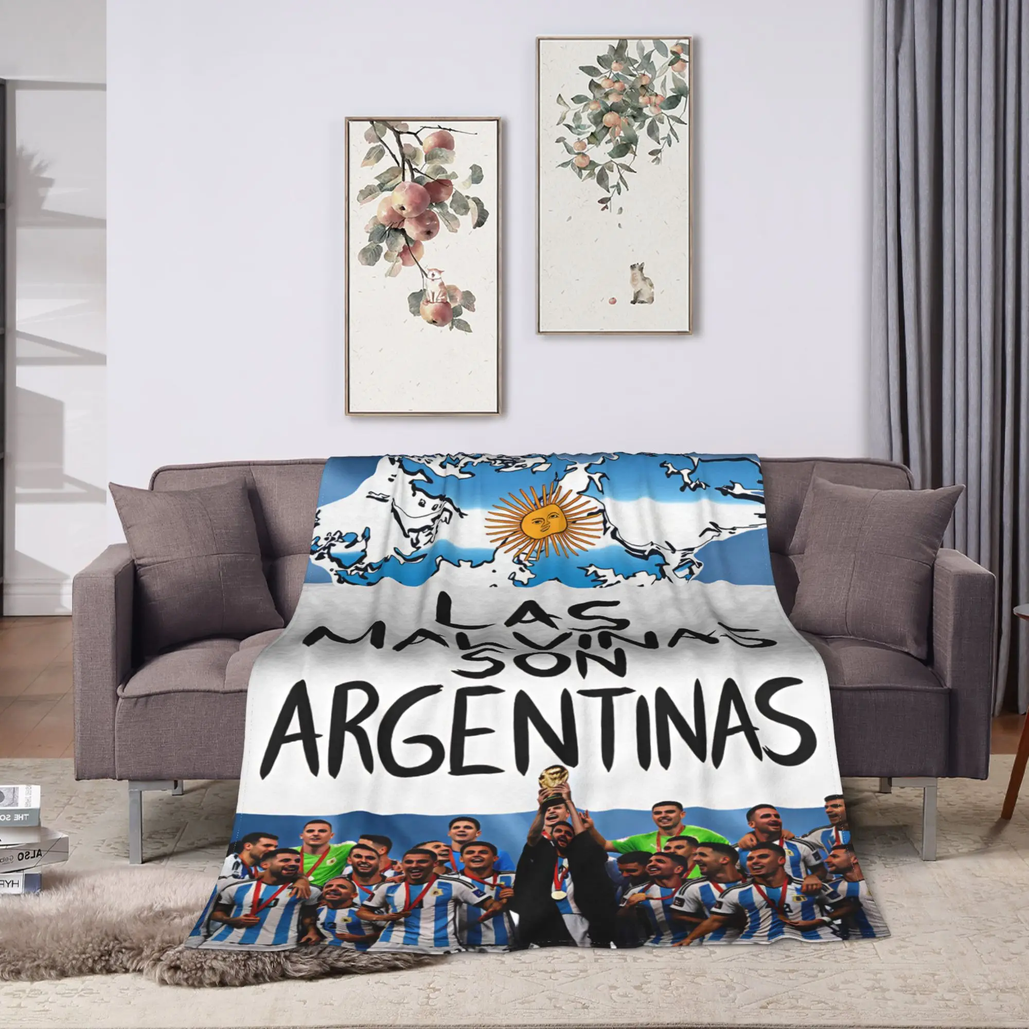 Las Malvinas Son Argentinas Blankets  Travel Flannel Throw Blanket For Couch Bed Super Warm Custom Quality Bedspread Gift Idea