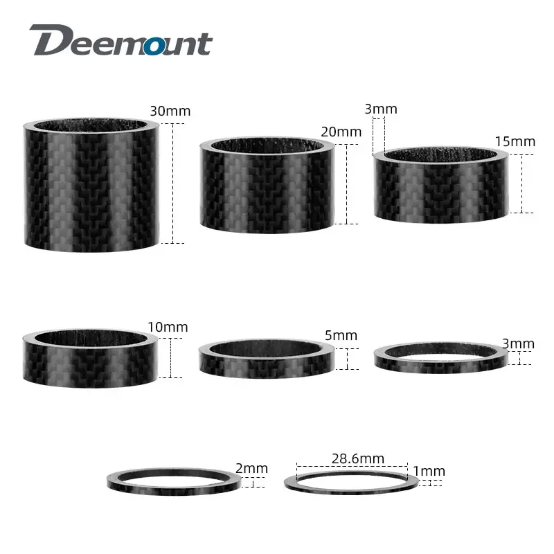 Bicycle Headset Washer 3K Carbon Fiber Ring for 28.6mm Front Fork Height Adjustment MTB Road BMX 1/2/3/5/10/15/20/30mm Spacer