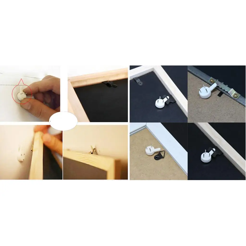 Hard Wall Photo Frame Hooks Plastic Picture Hangers Damage Free Pins Invisible Wall Hooks for Wall Photo Frames and Clocks