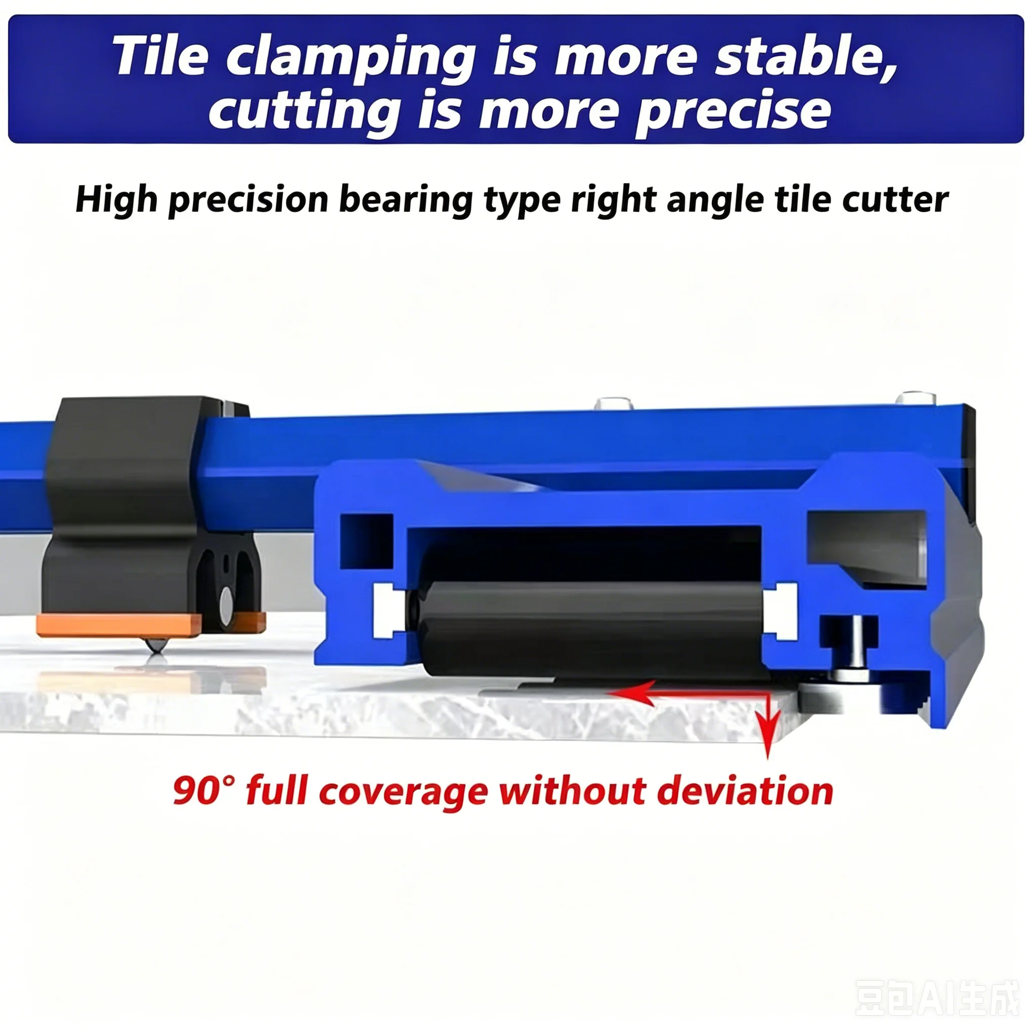 New Second Generation T Type Tile Cutter with Bearing Roller Wheel, Manual Ceramic Porcelain Slab Cutting Tool view 5