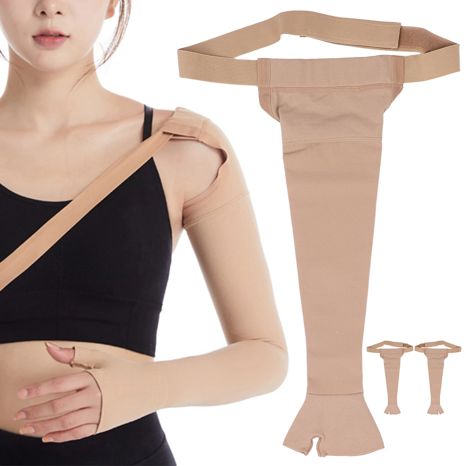 Lymphedema Compression Arm Sleeve Polyurethane Post Mastectomy Support Arm Sleeve for Swelling Support Lymphedema Arm Sleeve