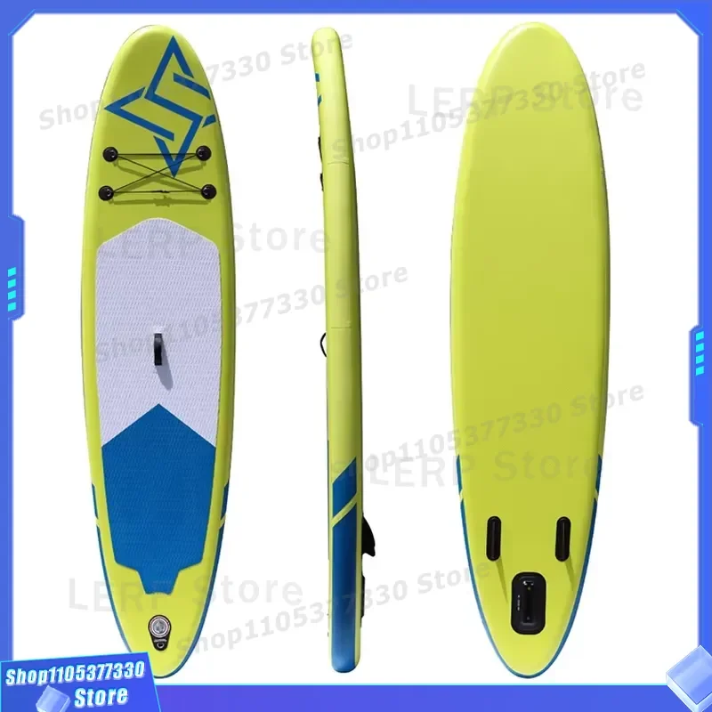 Balance-optimized Eco-Friendly Portable Inflatable SUP Board 3 Fin System Wide Tail Design Soft EVA Deck Fitness Paddle Board