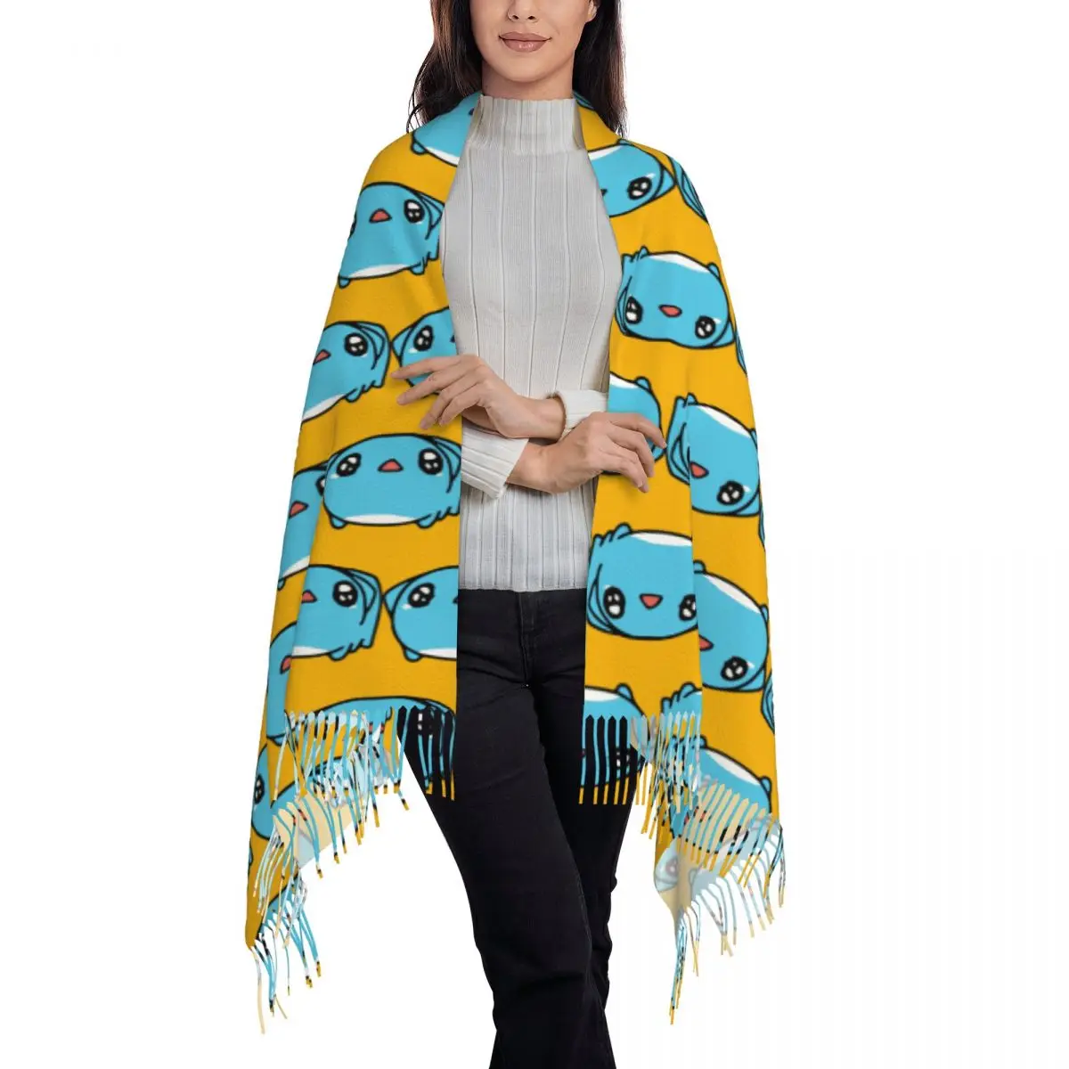 Comic Cat Bugcat Capoo Bug Cat Scarf Tassel Scarves for Women Soft Warm Shawls and Wraps Long Fall Winter Shawl Wrap