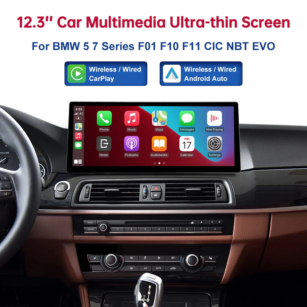 12.3 Linux Display Multimedia Player For BMW Car 5 7 Series F01 F10 F11 2011-2023 CIC NBT EVO GPS Carplay Touch Screen