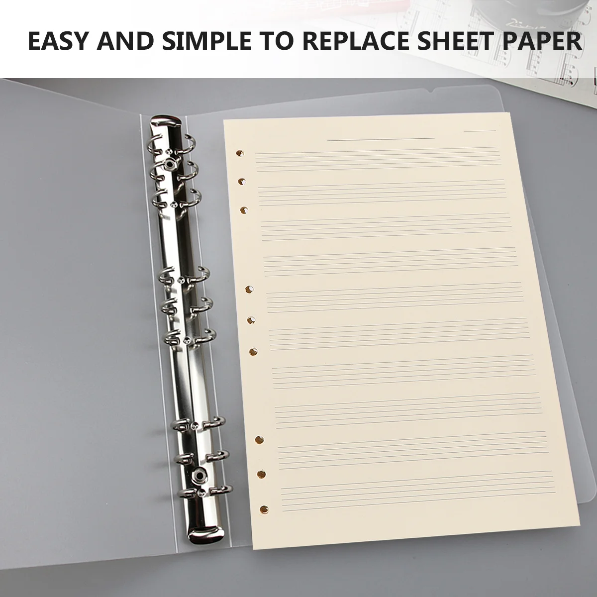 2/3mm Music Piano Staff Note Violin Sheet Loose-Leaf Manuscript Paper Empty Refill Paper Guitar Bass Ukulele Staff