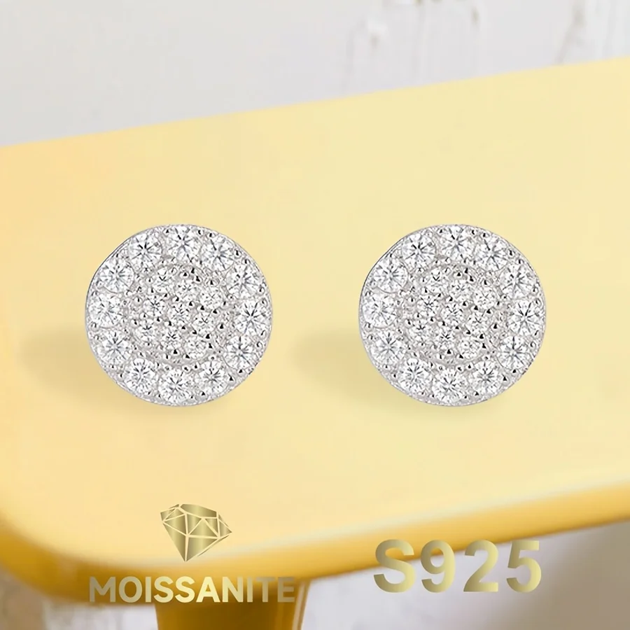 

Round Moissanite Earrings 925 Sterling Silver Stud Earring for Women with Gra Certificate Engagement Fashion Jewelry New 2025