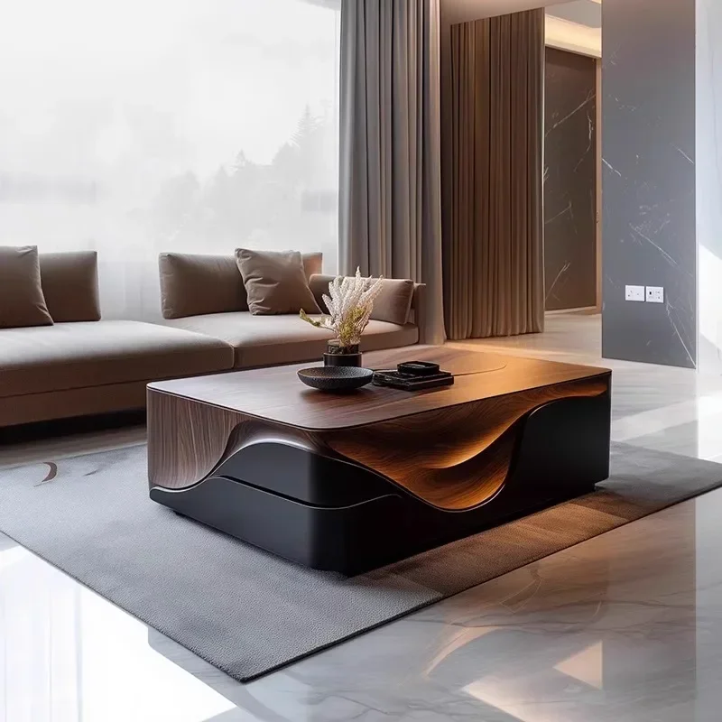 HHHHSolid Wood Square Tea Table Creative Light Luxury High-end Small Tea Table