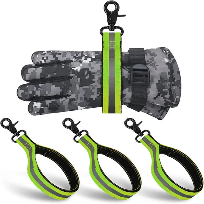 Glove Clips Firefighter Glove Strap Gloves Holder with 2 Clip for Hanging Gloves Tool Bags Glove Keeper Glove Clamp Outdoor Tool