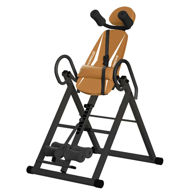 Adjustable Inversion Table, Metal 115 x 70 x 152 cm Back Therapy Table, with Reversible Ankle Holders, Indoor Fitness Equipment