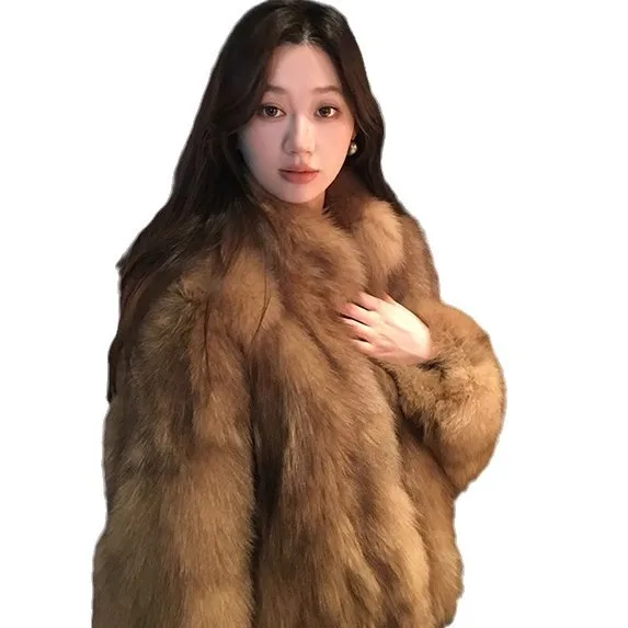2025 New Hairy Women's Winter Thin Hairy Light and Ripe Wind Jacket Women's Plush Cold Protection