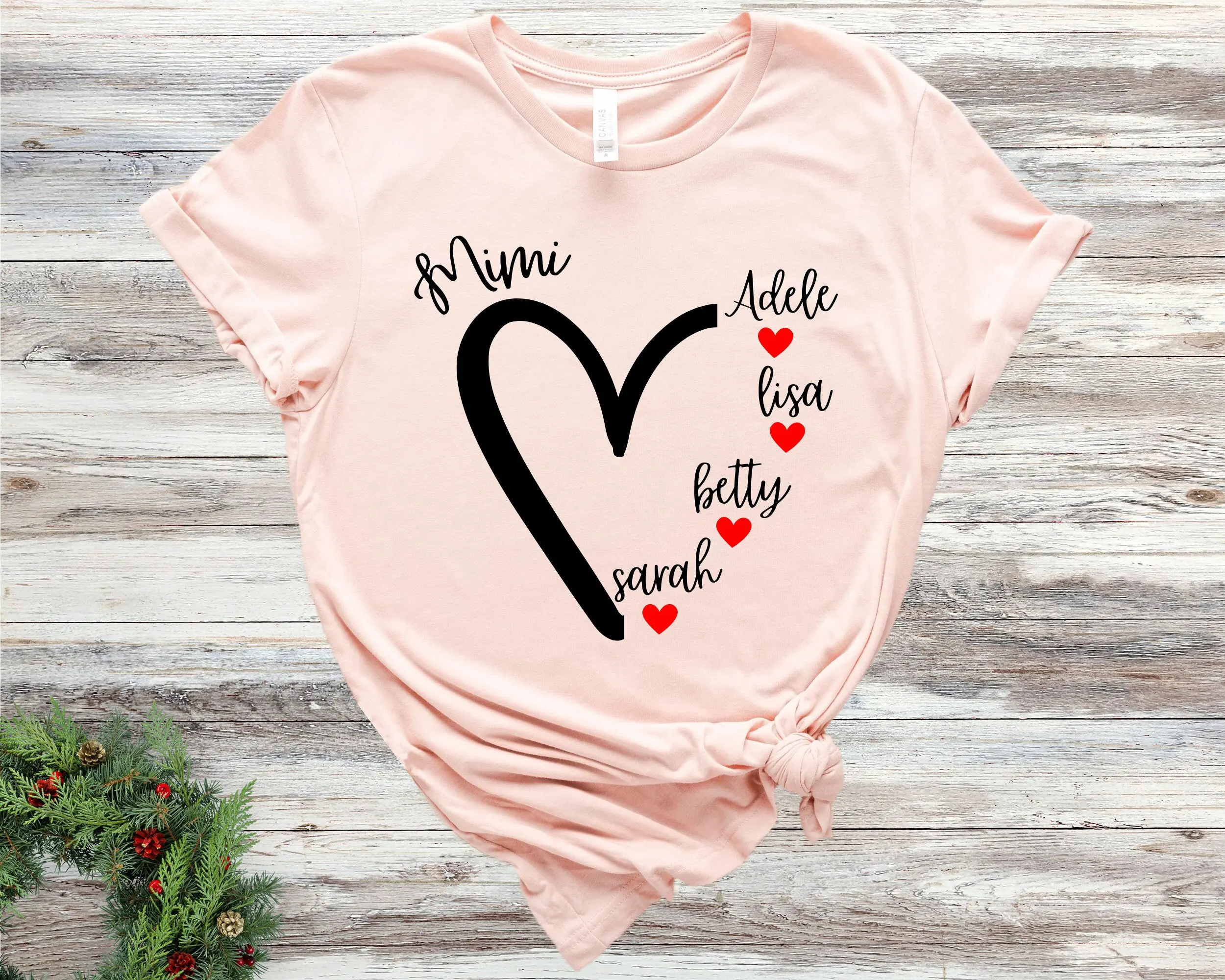 Personalized Mimi T Shirt Custom Grandma Grand Kids Names With Mothers Day s Grandmother