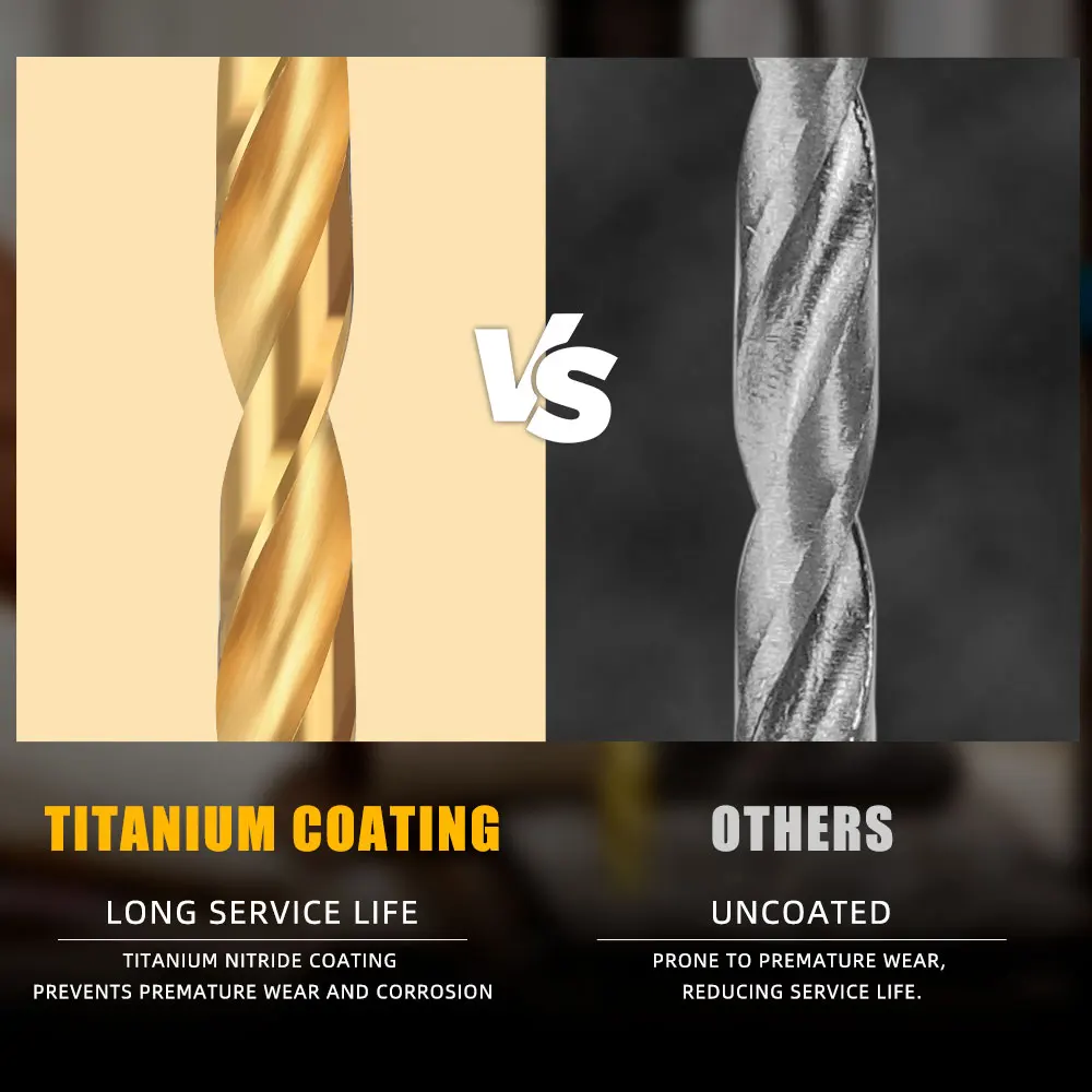 XCAN 60 szt. Wiertła kręte HSS powlekane tytanem 1/1,5/2/2,5/3/3,5 mm Wiertło do drewna ze stali szybkotnącej do majsterkowania