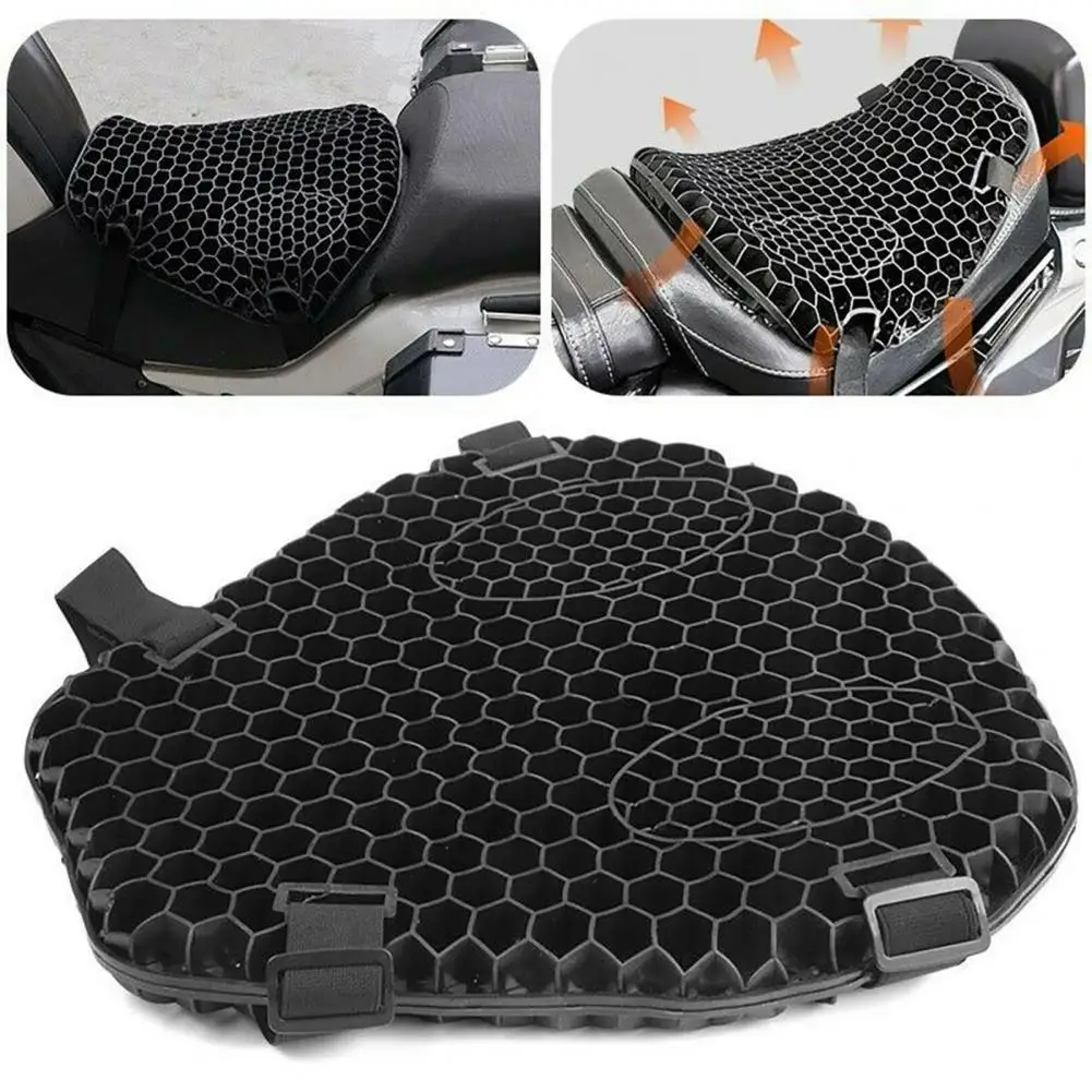 Motorcycle Cushion Pad Shock Absorbing Heat Insulation Anti-skid Honeycomb Air Mesh Autobike Seat Cushion Cover for Motorbike