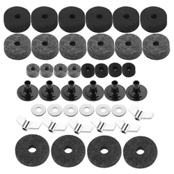 21 Pcs/set Cymbal Felts Hi-Hat Clutch Felt Hi Hat Cup Felt Cymbal Stand Sleeves with Base Wing Nuts and Cymbal Washer for Drum