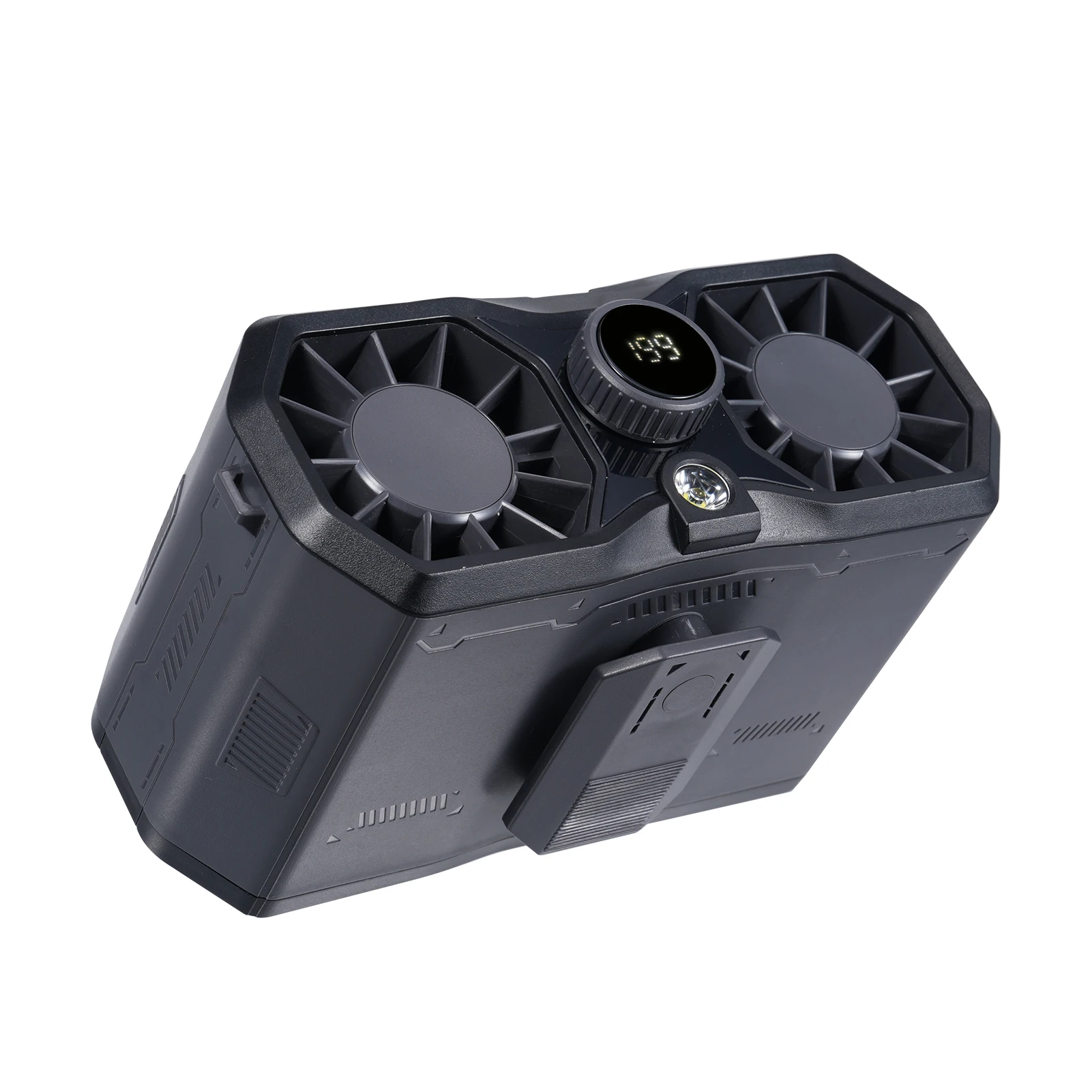 Outdoor Dual Vent Waist Fan Portable Neck Fan with Emergency Flashlight 15000mAh Rechargeable Clip on Fan 15000RPM 199 Wind