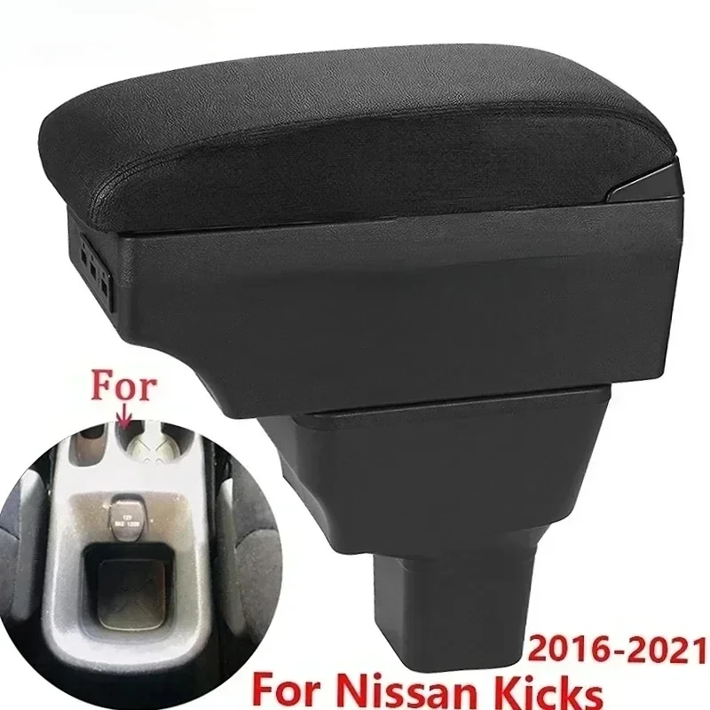 

For Nissan Kicks Armrest box Car Storage box Interior Details Special Retrofit parts Center Car Accessories Arm 2016-2021