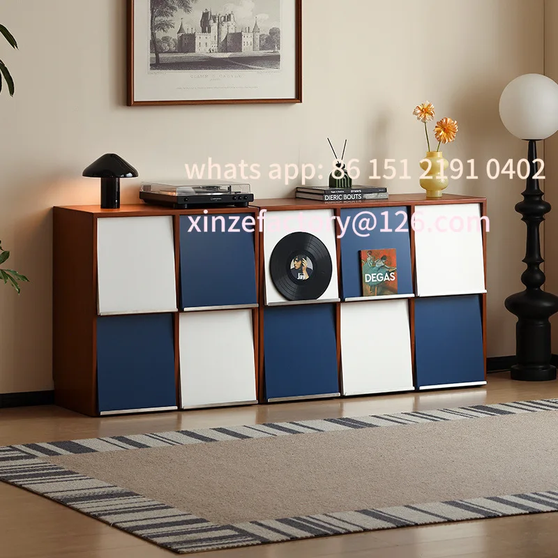 

Customizable Nordic solid wood bookcase combination module cabinet antique dining side cabinet household floor cabinet bookcase