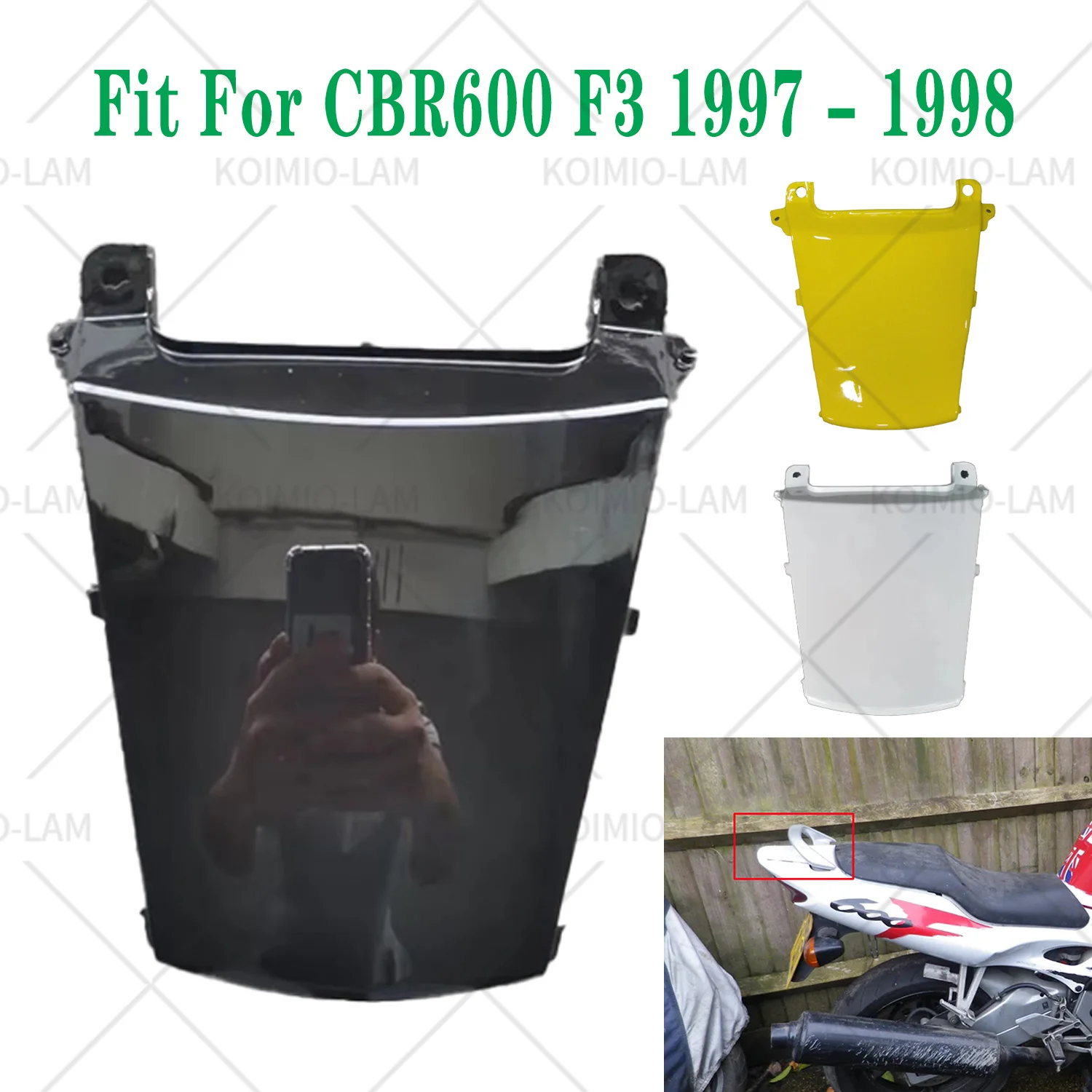 Cubierta de Carenado Trasero para Motocicleta Honda CBR600 F3 1997-1998, Panel de Carenado Trasero, CBR 600 CBR600F3 97 98, Negro y Blanco