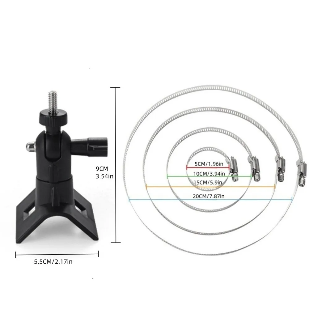 Plastic Camera Pole Mount Bracket Metal Clamp Adjustable Security Camera Holder Rust Resistant Universal for Arlo/Wyze/Eufy cam view 5