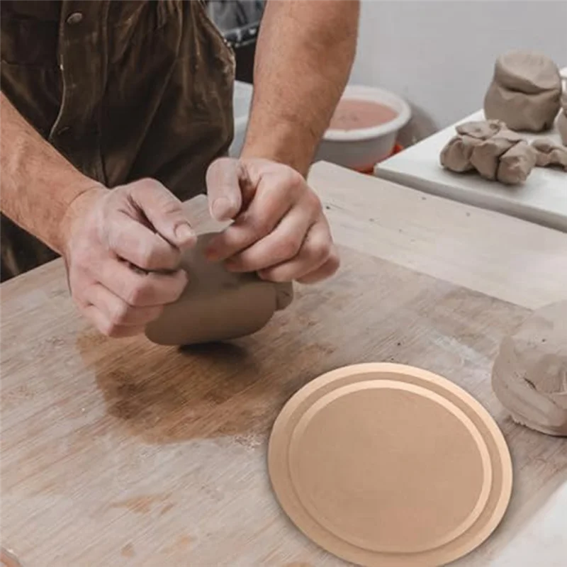 

2 шт. форма для формования тарелок, гончарные инструменты, посуда для ручной сборки, скользящая форма для глины, круглая глиняная форма-AT36