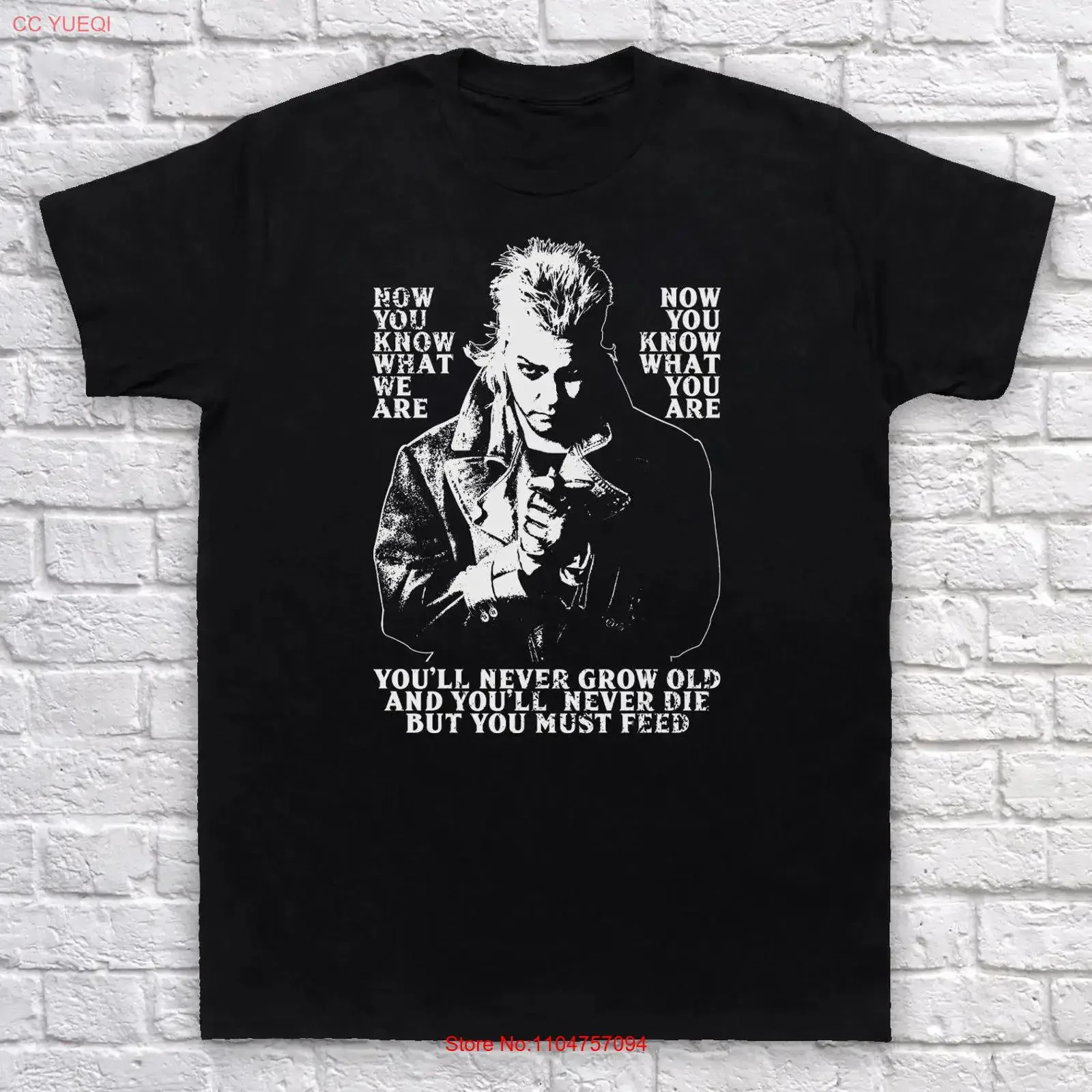 Now You Know What We Are Must Feed David Lost 80s Vampire Boys Horror Mens T Shirt Various Colours Sizes vintage Washed