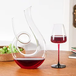 Special Shape Wine Decanter Swan Red Wine Decanters Hand Blown Bar Party Carafe Lead-free Fashion Crystal Champagne Aerator Set