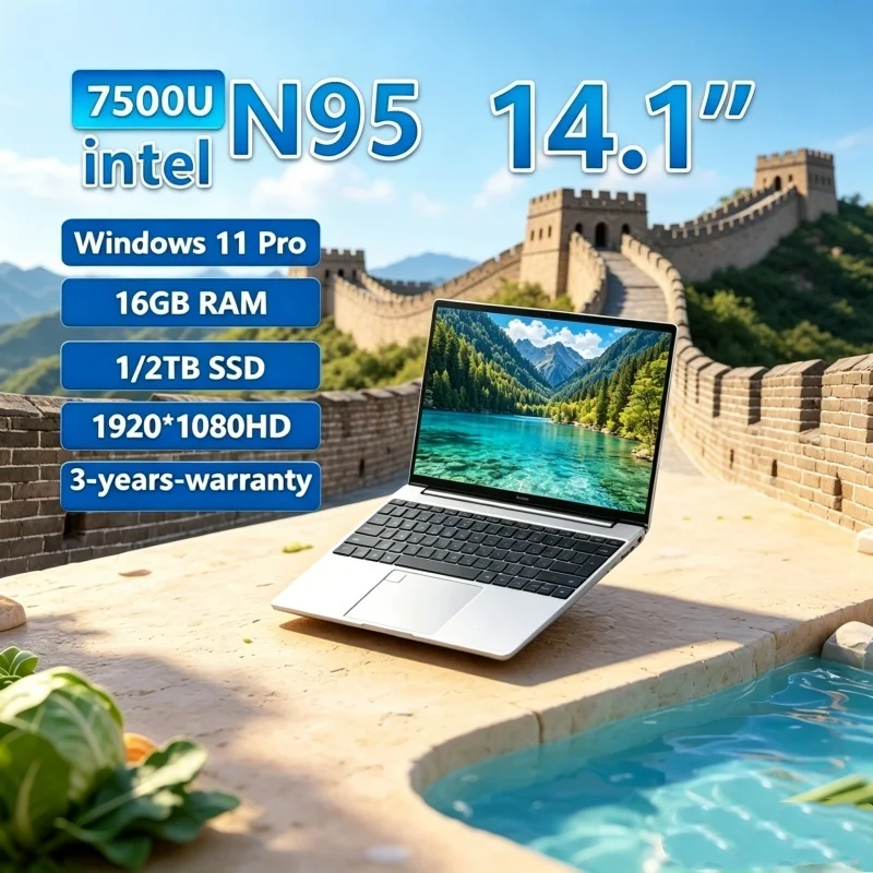

Resplendent 2026 14.1" Laptop N95 FHD IPS 120Hz Igneous Sharp Screen SSD Brightening Keypad Dactylogram Unlock